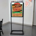 Aarco P-17C Chrome 25in x 48in Double Pedestal Sign Stand with Markers 116P17CHRM